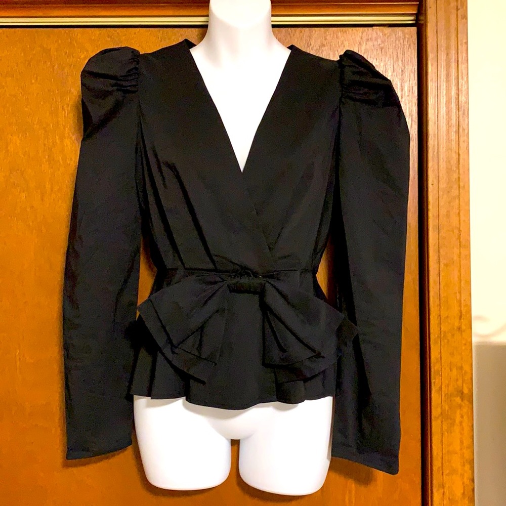 Black Blouse with Bow🖤 - Picture 1 of 4